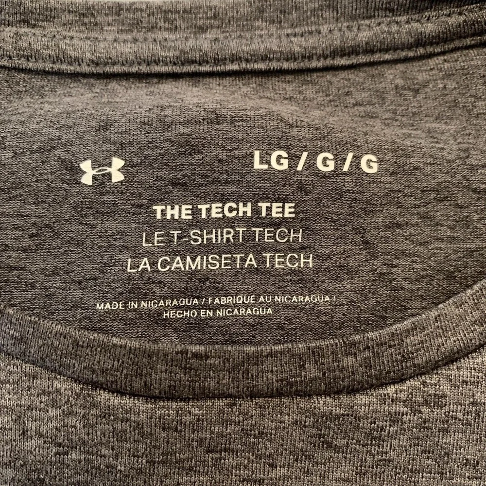 Under Armour Shirt Lot 2 Mens Large Gray White Tech Tee Active T-Shirt Gym